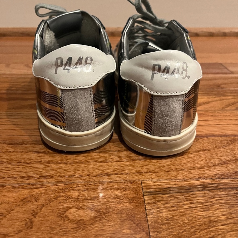 P448 SILVER METALLIC PLAID SNEAKERS